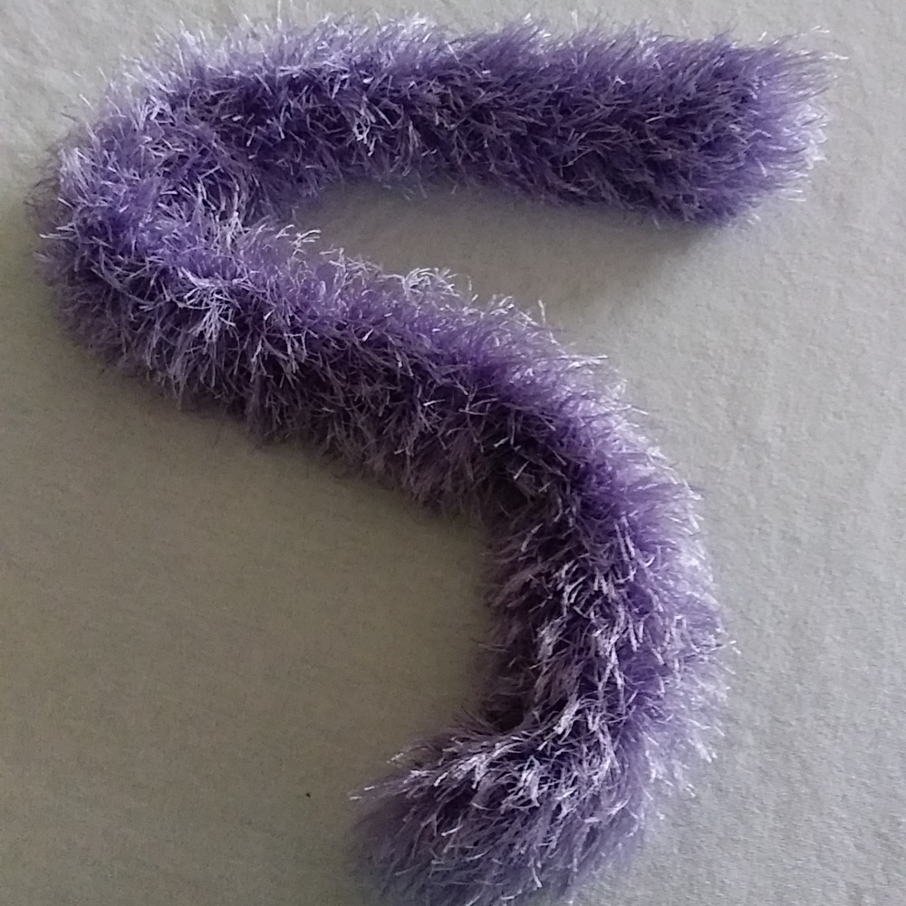 Homemade Scarf. Purple fundur. 32"x3"